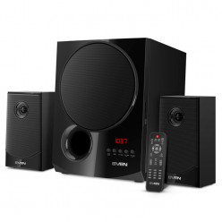 Акустическая система SVEN MS-2080 Black, 2.1/40 Вт + 2x15 Вт RMS, Bluetooth, FM-тюнер, USB и SD-карта, LED-дисплей, пульт ДУ